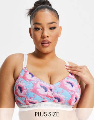 Calvin Klein Plus Size CK One Lingerie Set In Floral Print ASOS