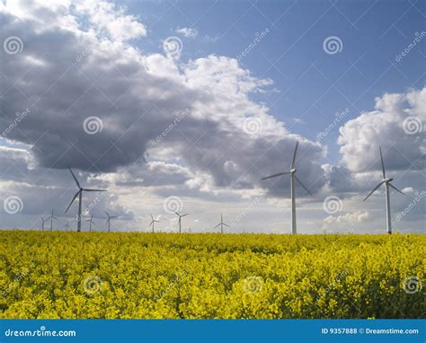 Wind power plants stock photo. Image of clouds, wind, ecology - 9357888