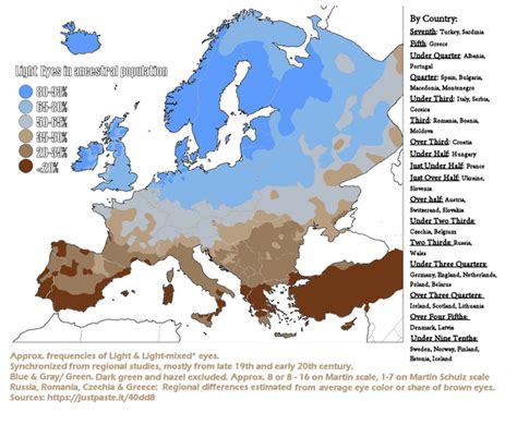 Some maps on eye color distribution : r/phenotypes