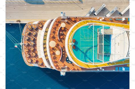 Aerial view of luxury cruise liner featuring aerial, cruise ship, and ...