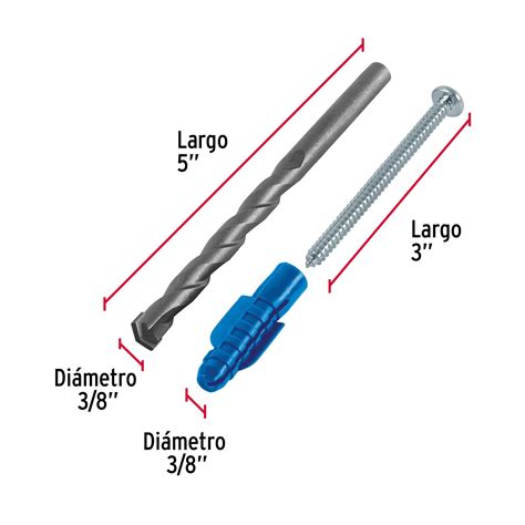 Kit De 20 Taquetes 3 8 Con Pijas 12 Y 1 Broca 3 8 Fiero Taquetes 40161