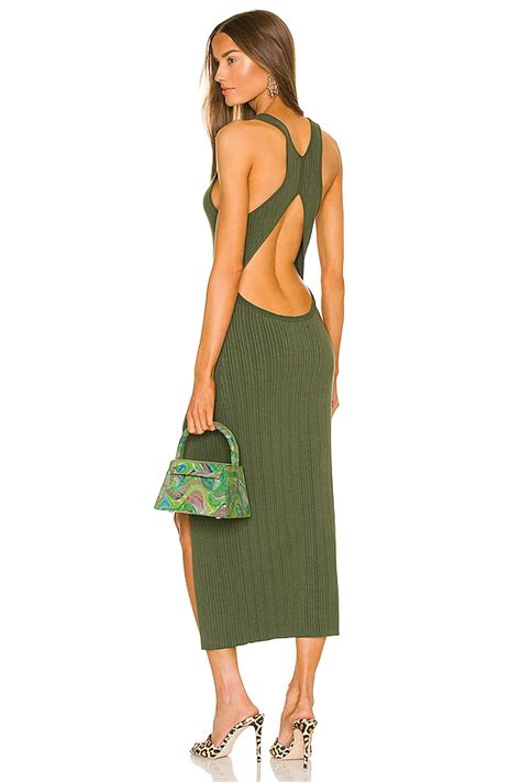 Michael Costello Variegated Rib Bodycon Dress In Olive Green Revolve