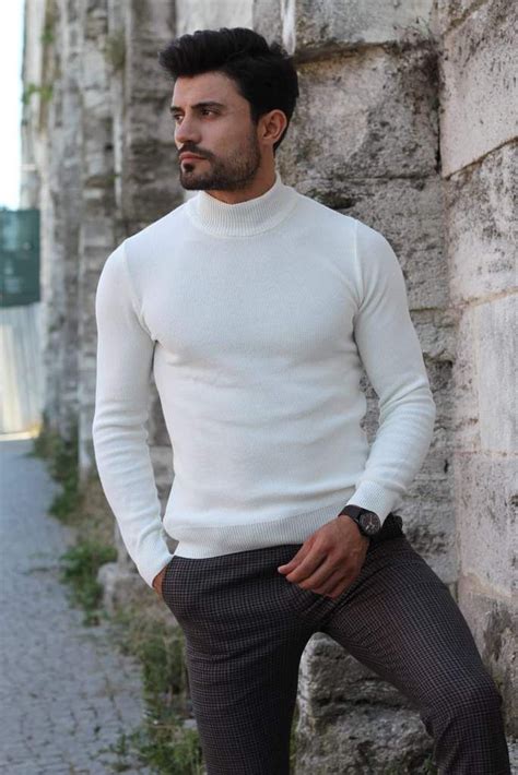 Patrick Knitted Slim Fit Turtleneck In Ecru Freeshipping BOJONI