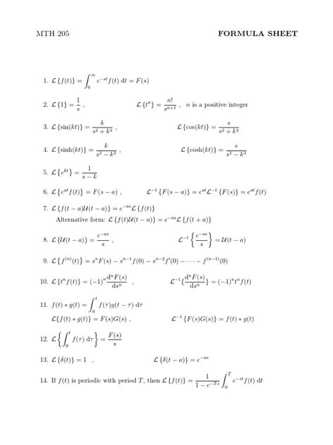 Laplace Formula Pdf