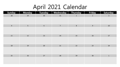 April2021calendar1 Free Powerpoint Template