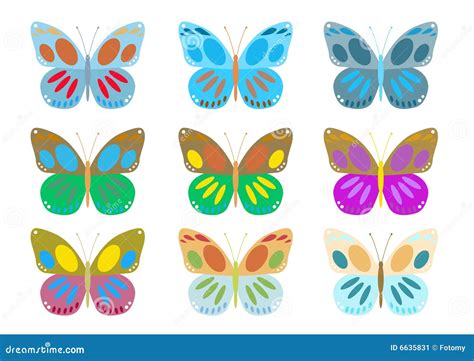 Conjunto De Mariposas Coloridas Ilustraci N Del Vector Ilustraci N De