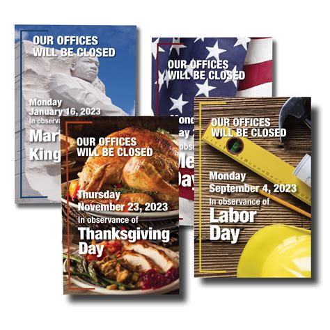 Holiday Closed Signs Banks And Credit Unions