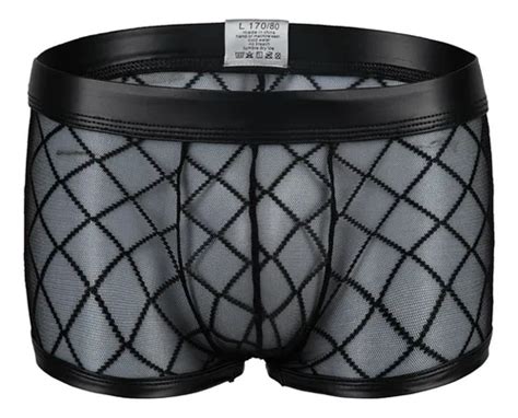 Lenceria Hombre Sexy Boxer Ropa Interior Hot Malla Cuadros Cuotas sin interés