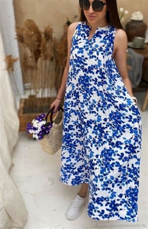 Платье летнее в пол "Листочки" в интернет-магазине на Ярмарке Мастеров ...
