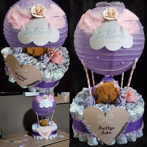 Hot Air Balloon Diaper Cake Baby Diaper Cake Baby Shower Centerpiece New Baby Gift Diaper
