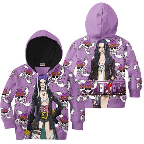 One Piece Red Nico Robin Kids Hoodie Custom Merch Clothes Gear Otaku