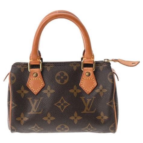 louis vuitton mini speedy brown cloth ref joli closet