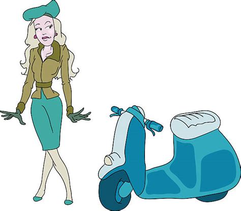 190 Mods Scooter Stock Illustrations Royalty Free Vector Graphics