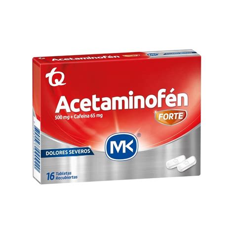 Acetaminofen Forte Tabletas 500mg 65mg Farmacia Pasteur Medicamentos Y Cuidado Personal