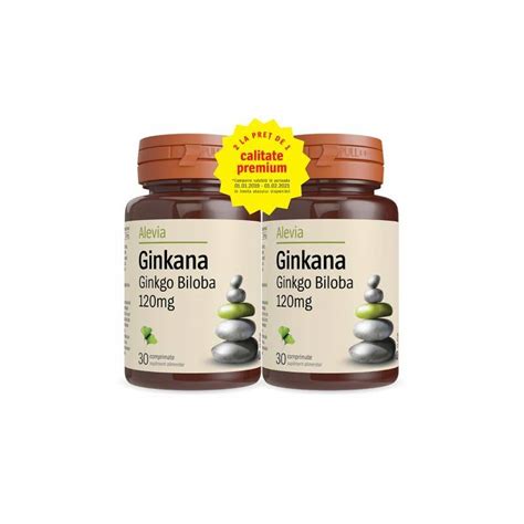 Pachet 1 1 Gratis Ginkana Ginkgo Biloba 120mg 30 30cpr Alevia