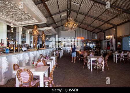 Grand Beach Cafe on Waterfront, Cape Town - South Africa Stock Photo ...