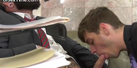 BISEXTIME Bisexual Secretary Babe In Stockings 3way Nailed In Office Tnaflix