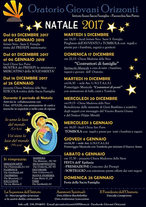 Nobile Quartiere Monte Mira Il calendario delle attività natalizie