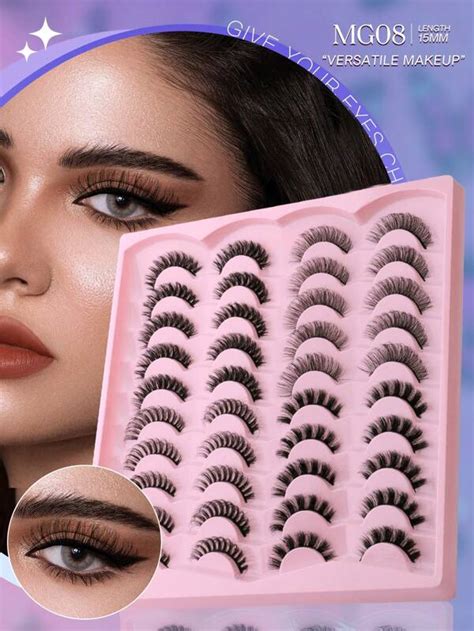 20 Pairs Russian Strip Lashes DD Curl False Eyelashes Natural Lashes