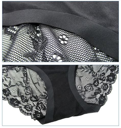 Fast Delivery Seamless Ultra Thin Ice Silk Women Lace Panties Nylon Black Female Lingerie Panty