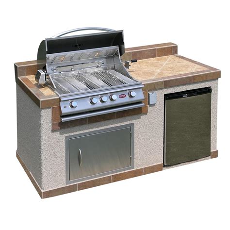 Cal Flame Outdoor Kitchen 4-Burner Barbecue Grill Island with ...