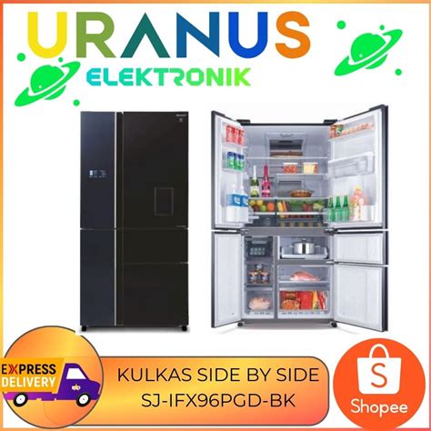 Jual SHARP SJ-IFX96PGD-BK KULKAS SHARP SIDE BY SIDE J-TECH INVERTER ...