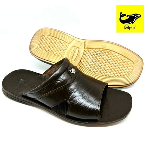 Jual Dolphin Sandal Slide Pria Kulit Asli D Classic Series