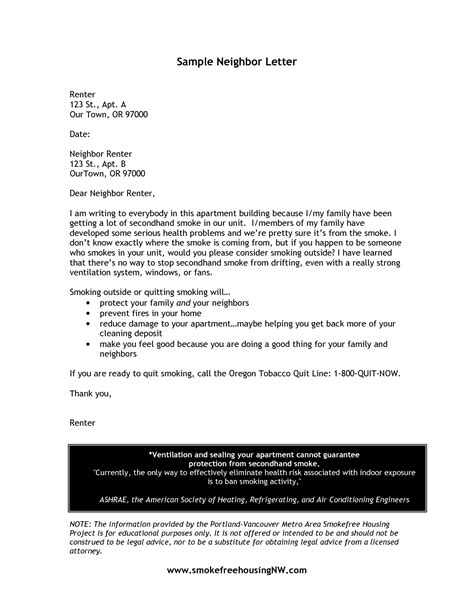 Letter To Neighbor Free Printable Documents