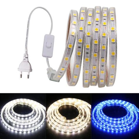 Tira De Luces LED De 220V Y 110V Resistente Al Agua 5050 60LED M