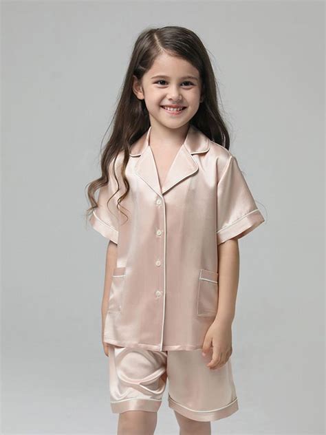 100% Pure Mulberry Silk Pajama Sets For Kids, Silk Nightgowns for Girls.