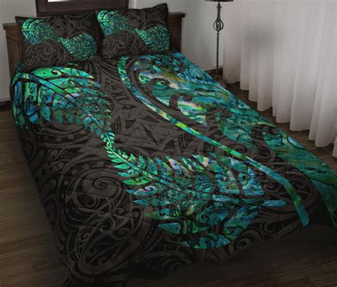 Aio Pride Aotearoa Maori Quilt Bed Set Silver Fern Koru Vibes Aio