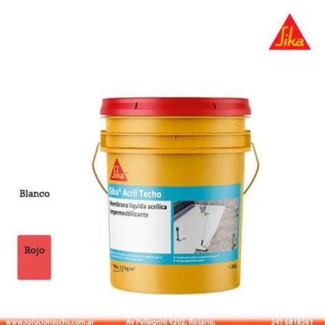 Membrana líquida acrílica Sika Acril Techo 20L Blanco Rojo Soluciones Chs