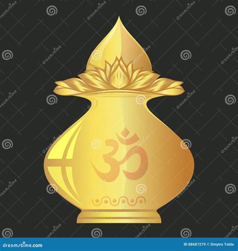 Kalasha Also Kalash Or Kalasa Indian Ritual Pot Stock Vector