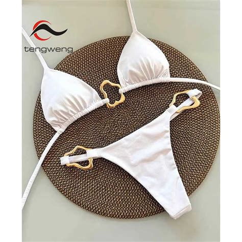 Shop Our Tw Sexy Halter Micro Bikini Solid Swimwear