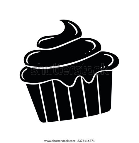 Cupcake Silhouette Black Silhouette Cupcake Cupcake Stock Vector