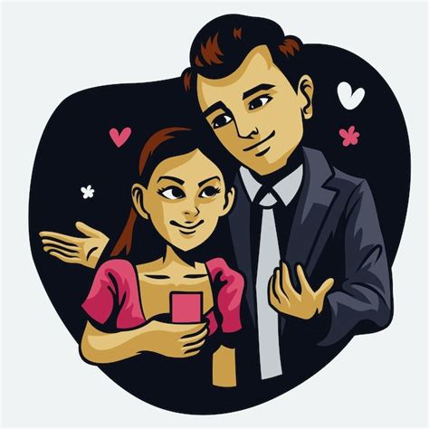 Premium Vector Sweet And Funny Couple Pose Valentine Day