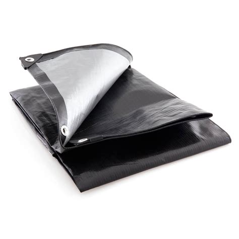 Timko Ltd M X M Black Silver Gsm Waterproof Heavy Duty Tarpaulin