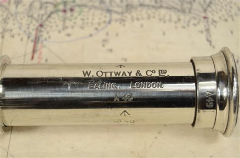 Chrome Plated Brass And Leather Telescope Signed W Ottway From The First War 1915 For Sale At