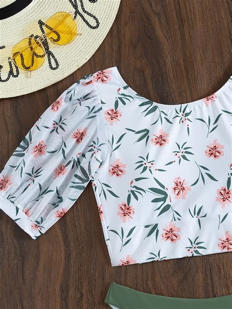 Floral Print Bikini Swimsuit SHEIN USA