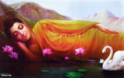 Sleeping Lord Buddha Poster Buddha Painting Canvas Buddha Art