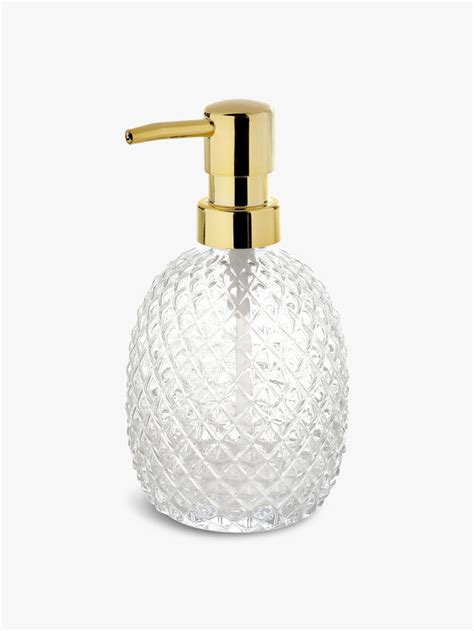 Andrea House Diamond Glass Gold Soap Dispenser Fenwick