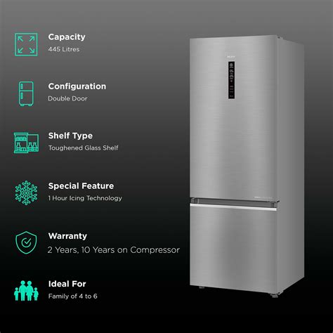 Buy Haier 445 Litres 2 Star Frost Free Double Door Bottom Mount ...