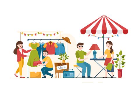 Flea Market Illustration Pack 9 Free Download People Illustrations