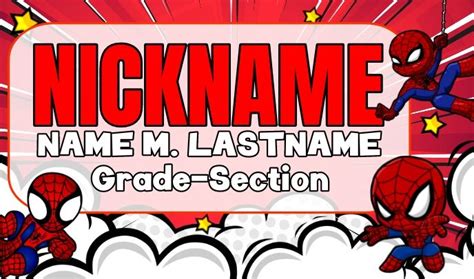 spider man themed  tag tags template spiderman  plate