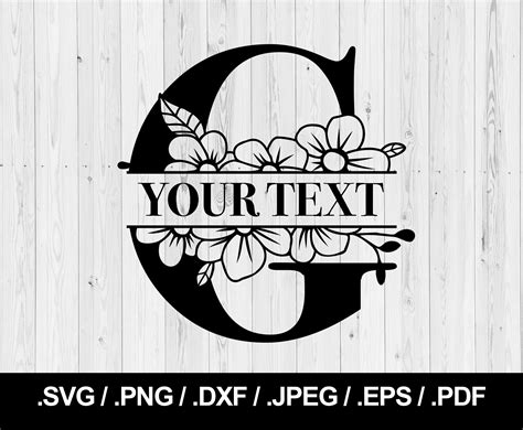 Flower Split Letter G Floral Letter Svg Png Jpeg Eps Ai Etsy