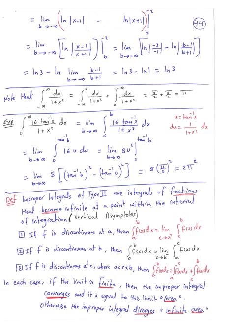 Solution Calculus Improper Integrals Short Easy Notes Studypool