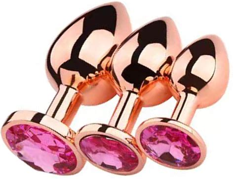 Amazon Metal Anal Sex Trainer Set Piece Rose Gold Butt Plug Training Kit Adult Anal Toy