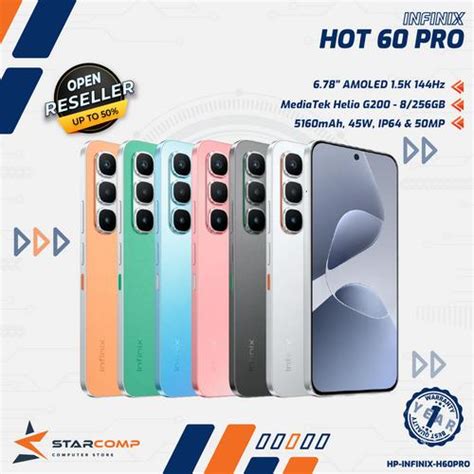 Promo Infinix Hot 60 Pro 8 256GB 6 78 AMOLED 1 5K 144Hz MediaTek Helio G200 5160mAh 45W 50MP