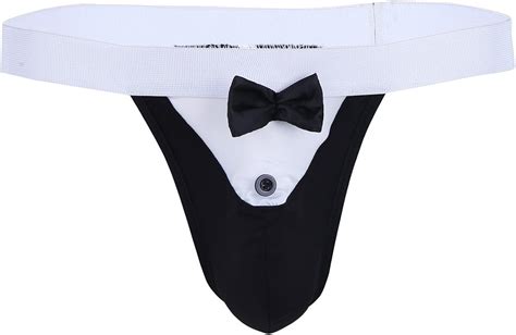 Amazon CHICTRY Men S Tuxedo Bow Tie Pouch Bikini Thong Underwear G String Costume Clothing