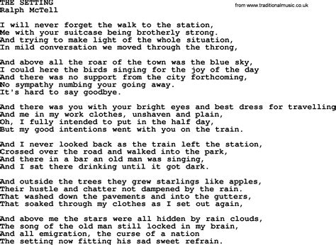 The Settingtxt By Ralph Mctell Lyrics And Chords